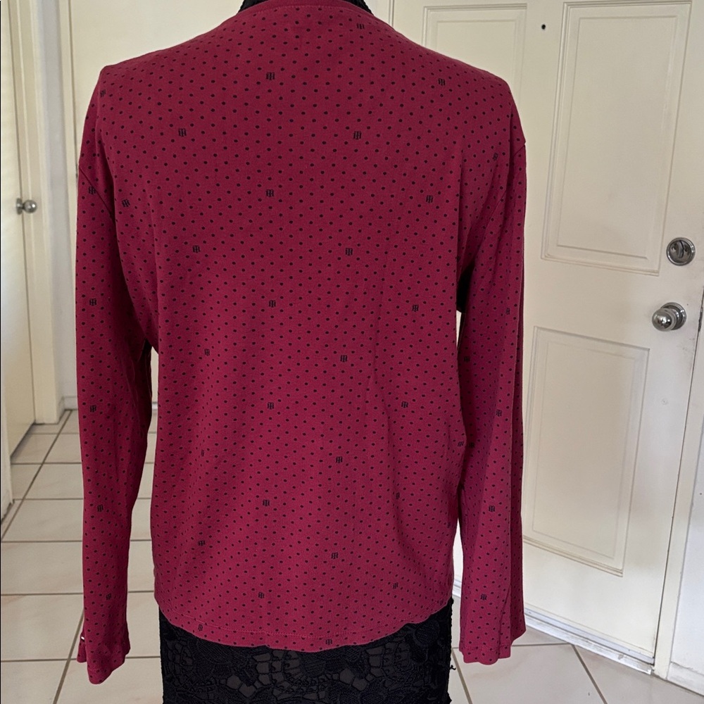 Tommy Hilfiger Stylish Maroon Long Sleeve Top Size XXL - Picture 7 of 10